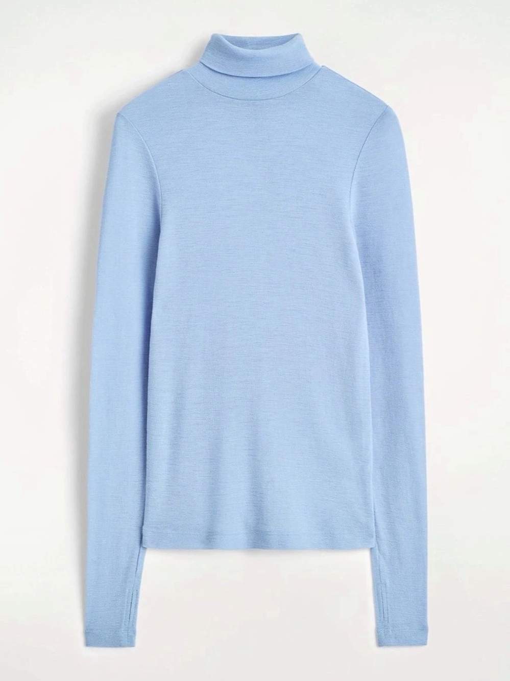 COS Wool Turtleneck Top Women's Blue Long Sleeve